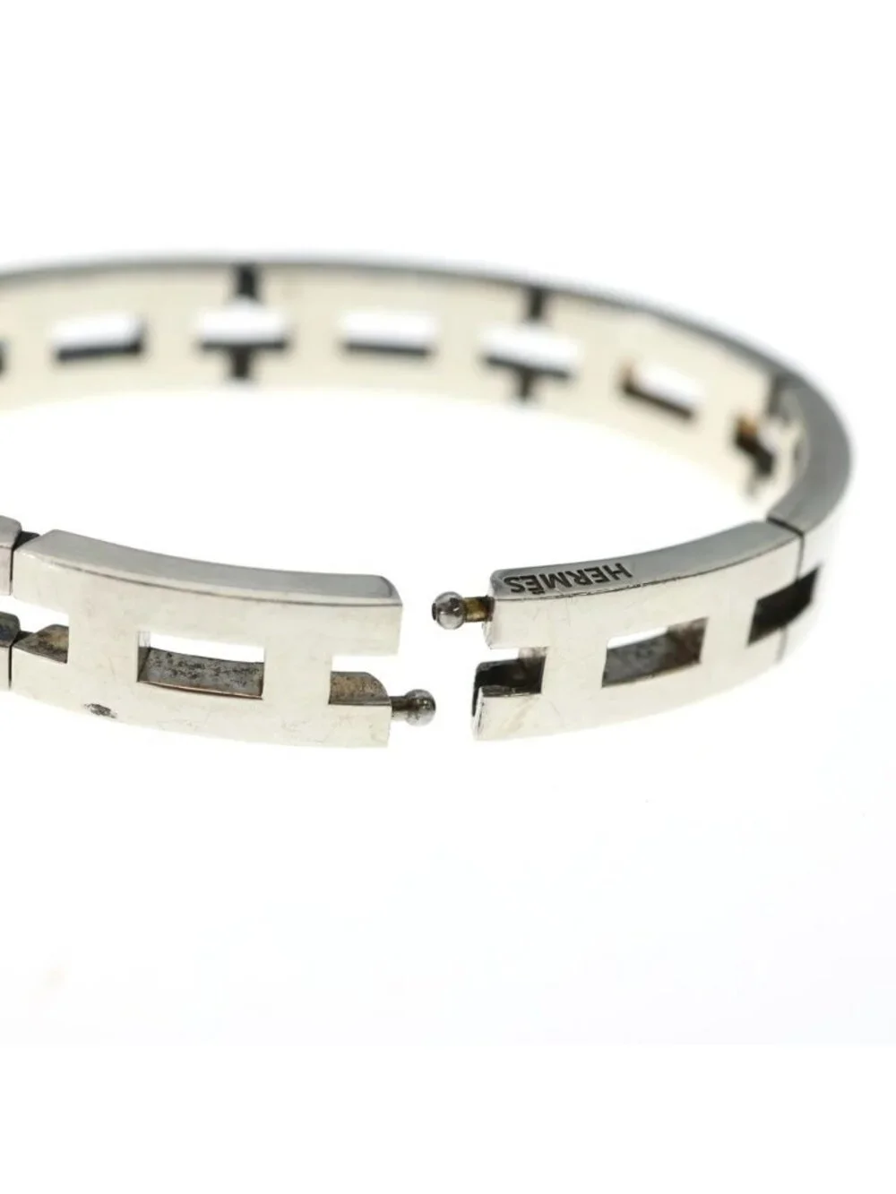 Hermes Vintage Motif Bracelet Silver